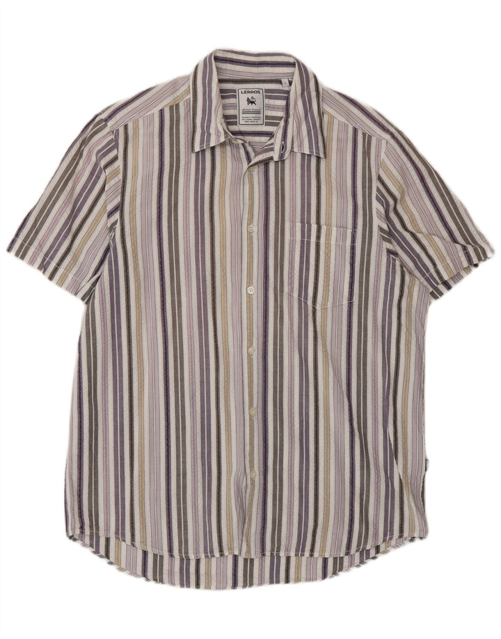 Lerros Camisa Regular Fit Manga Corta Hombre Rayas Multicolor Grande