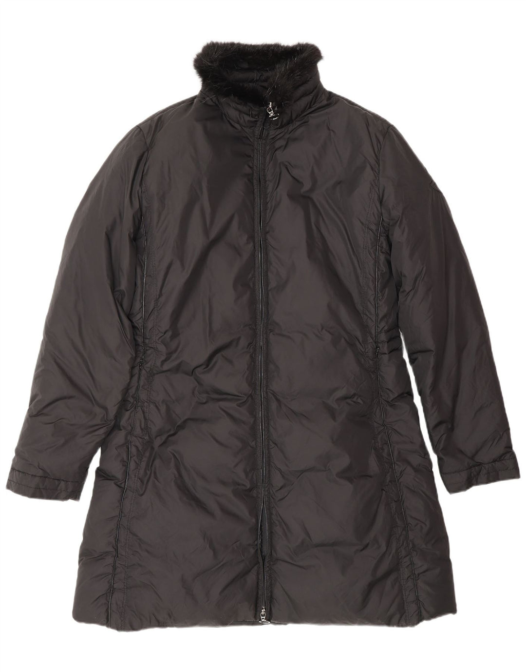 MONCLER Abrigo acolchado para mujer Talla 5 2XL Negro Poliéster Invierno