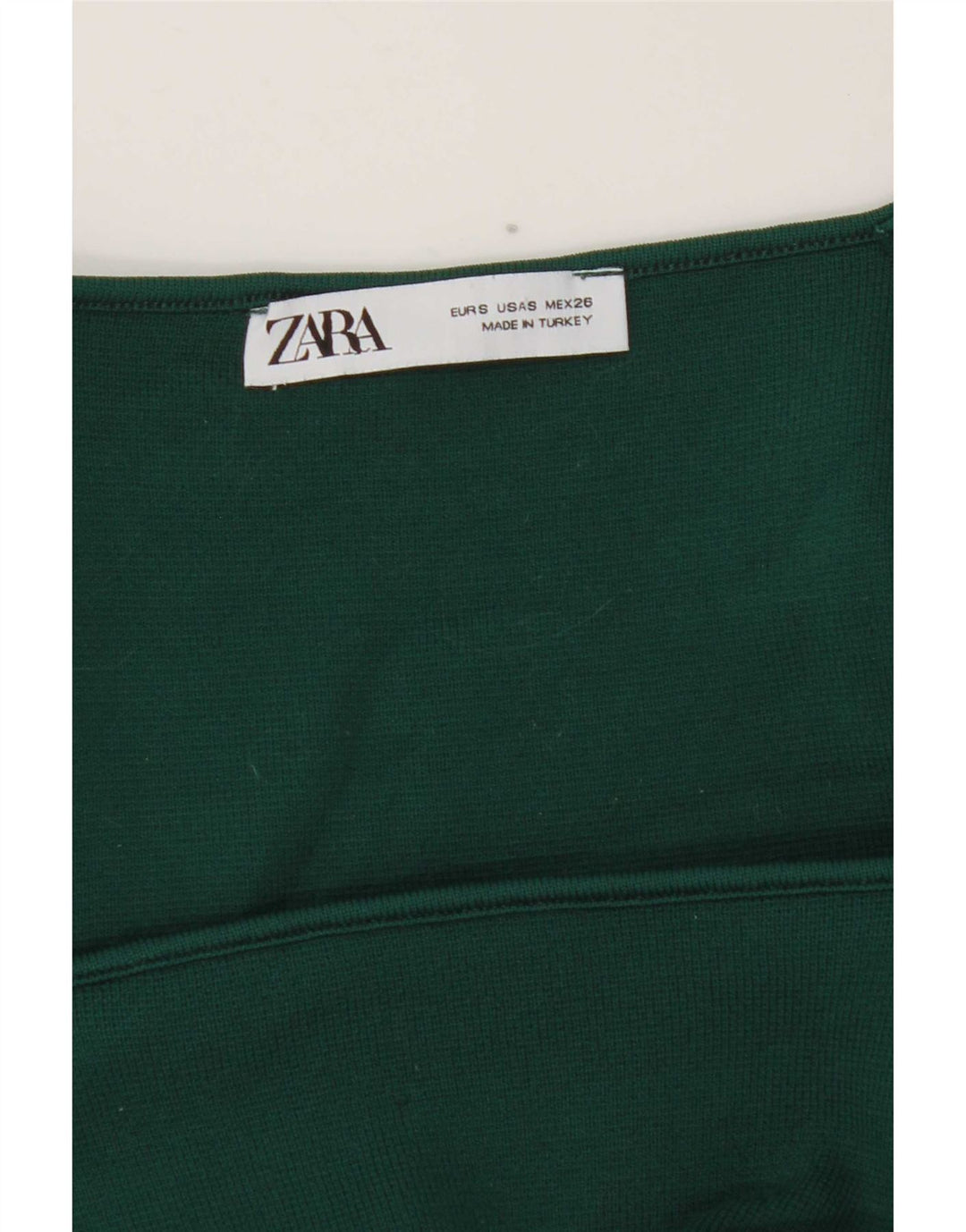 Zara Mujer Crop Top Manga Larga UK 8 Small Verde