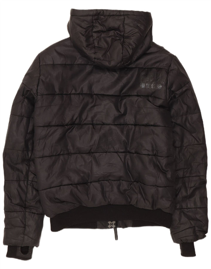 SUPERDRY Chaqueta acolchada con capucha y gráfico para hombre UK 38 Mediano Poliéster negro