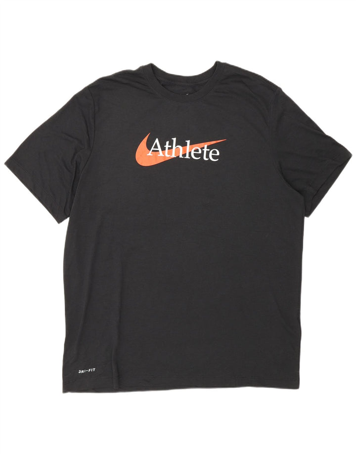 Nike Camiseta Dri Fit Graphic para hombre Top XL Poliéster negro