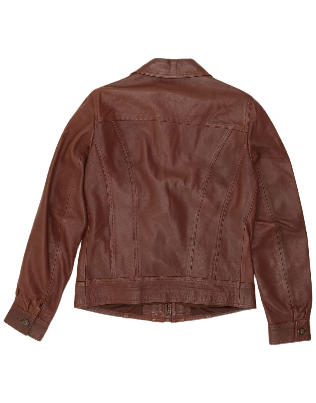 Vintage hombres chaqueta de cuero Reino Unido 36 pequeño cuero marrón