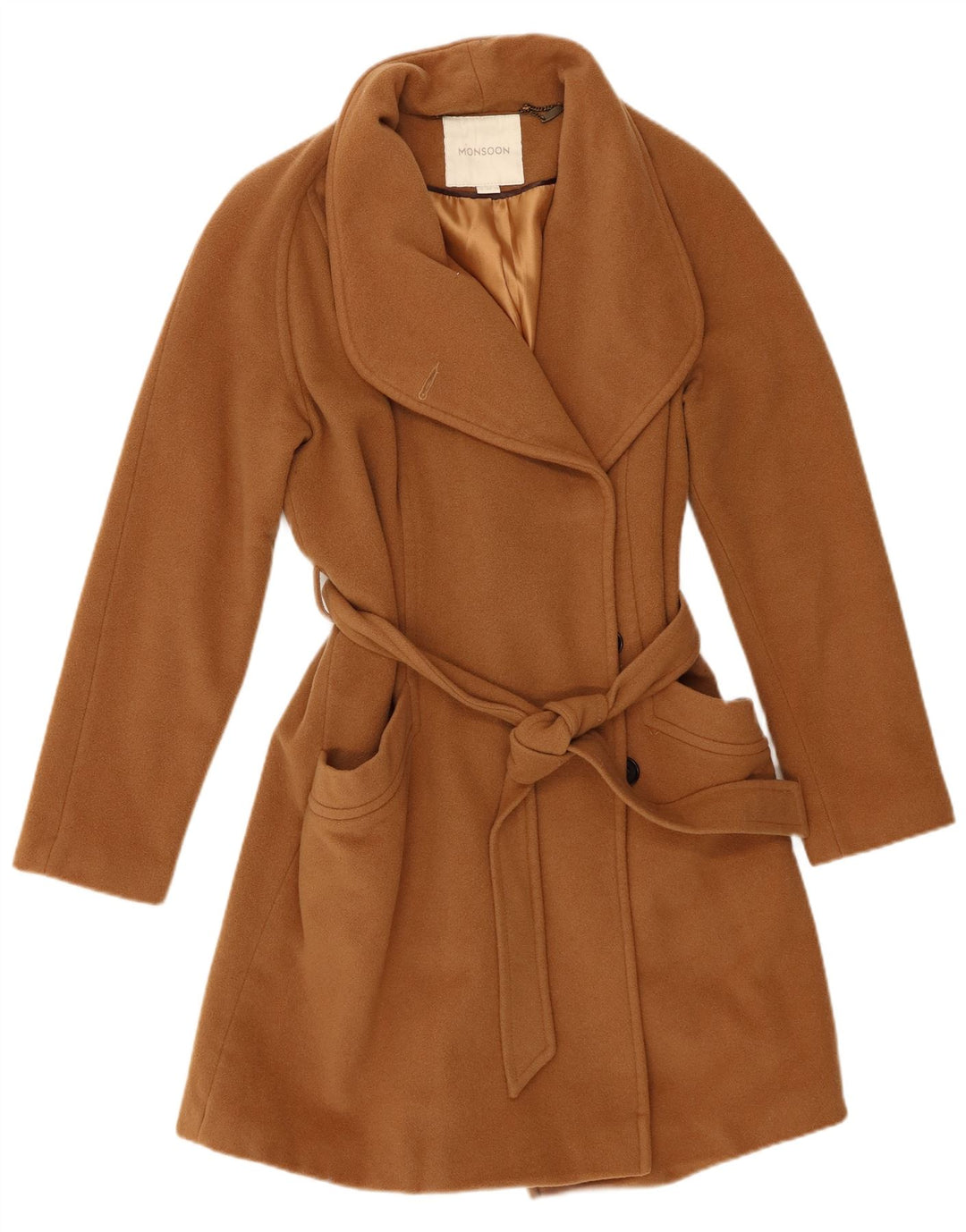 Abrigo Monsoon para mujer UK 44 Lana marrón medio