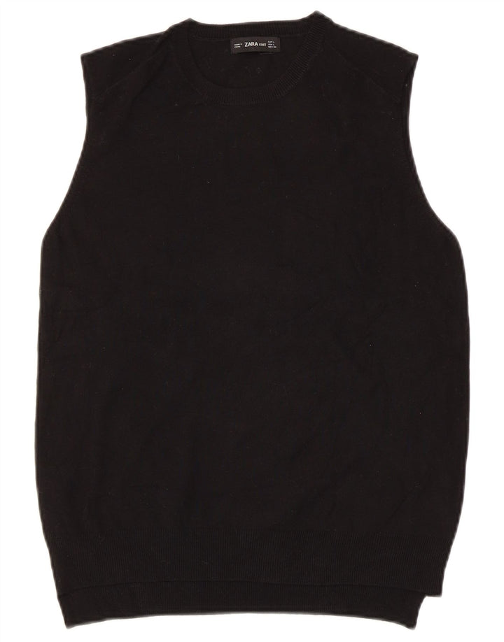 Zara - Camiseta sin mangas para mujer, talla 40, talla grande, viscosa negra