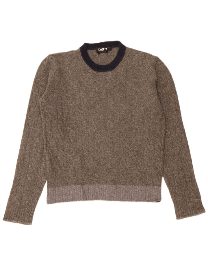 Dkny Jersey De Cuello Redondo Para Hombre De Lana Color Block Gris Pequeño