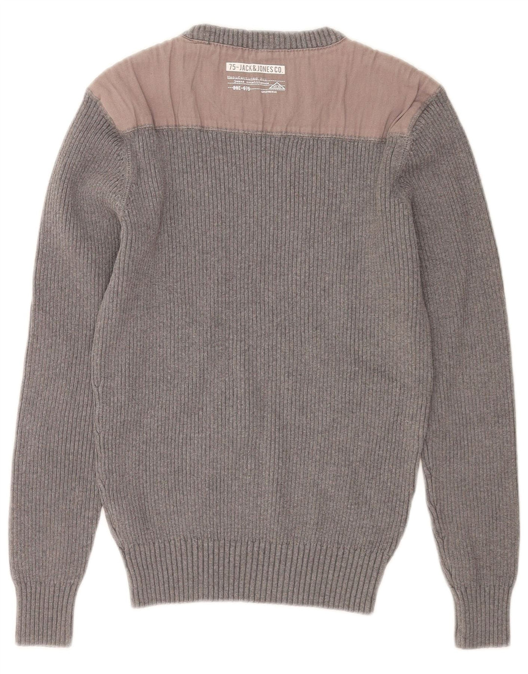 Jack & Jones Hombre Jersey De Cuello Redondo De Algodón Color Block Gris Medio