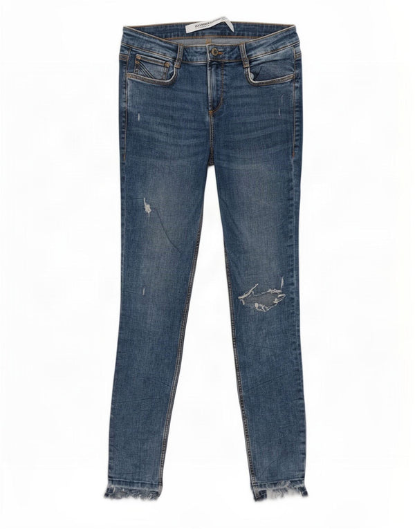 Zara Mujer Trafaluc Vaqueros Pitillo Desgastados EU 40 Medium W30 L26 Azul