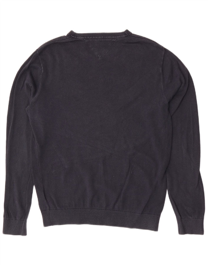 Tommy Hilfiger Jersey con Cuello en V para Hombre de algodón Azul Marino Medio