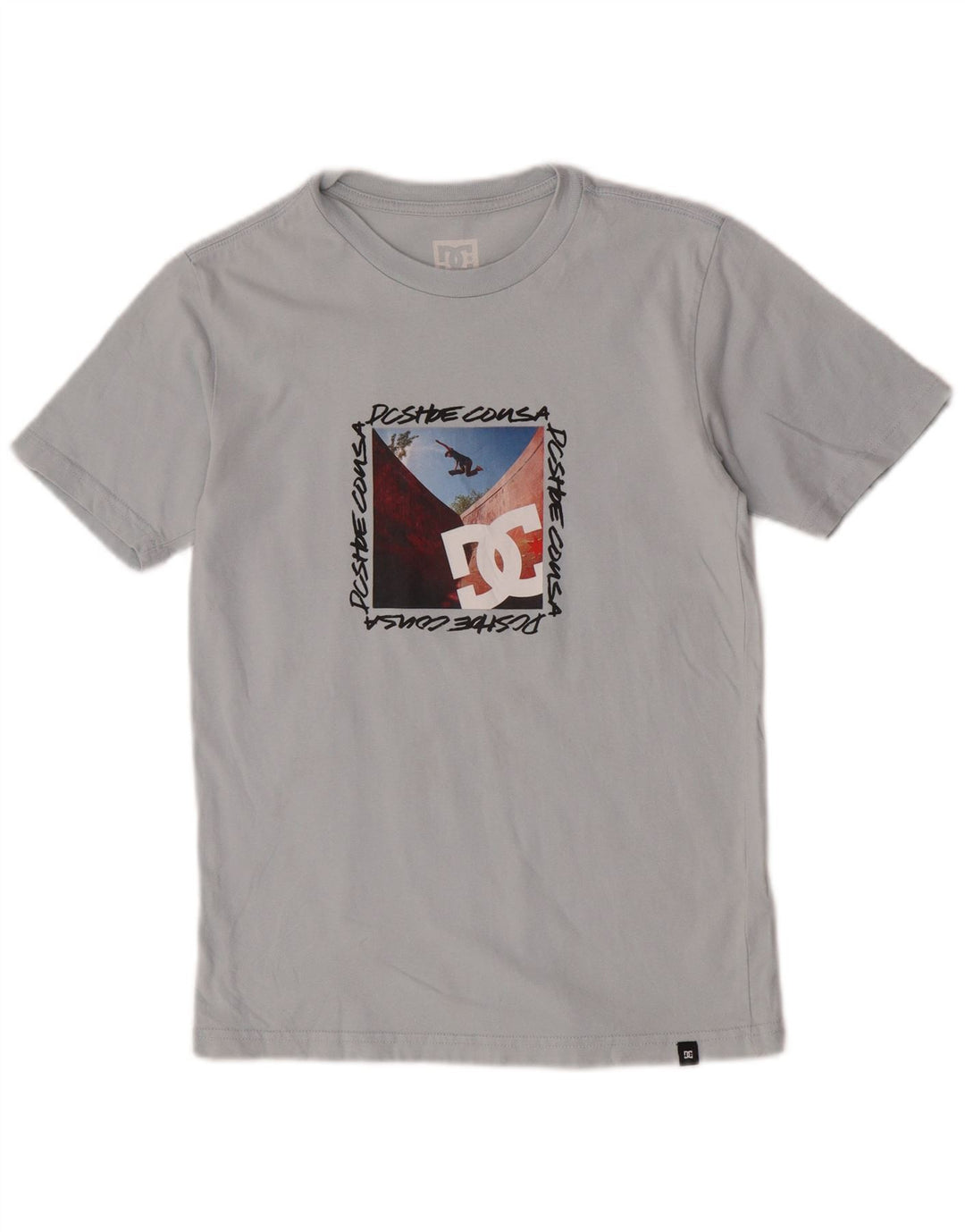 DC Boys Graphic T-shirt Top 13-14 años Grande Gris Algodón