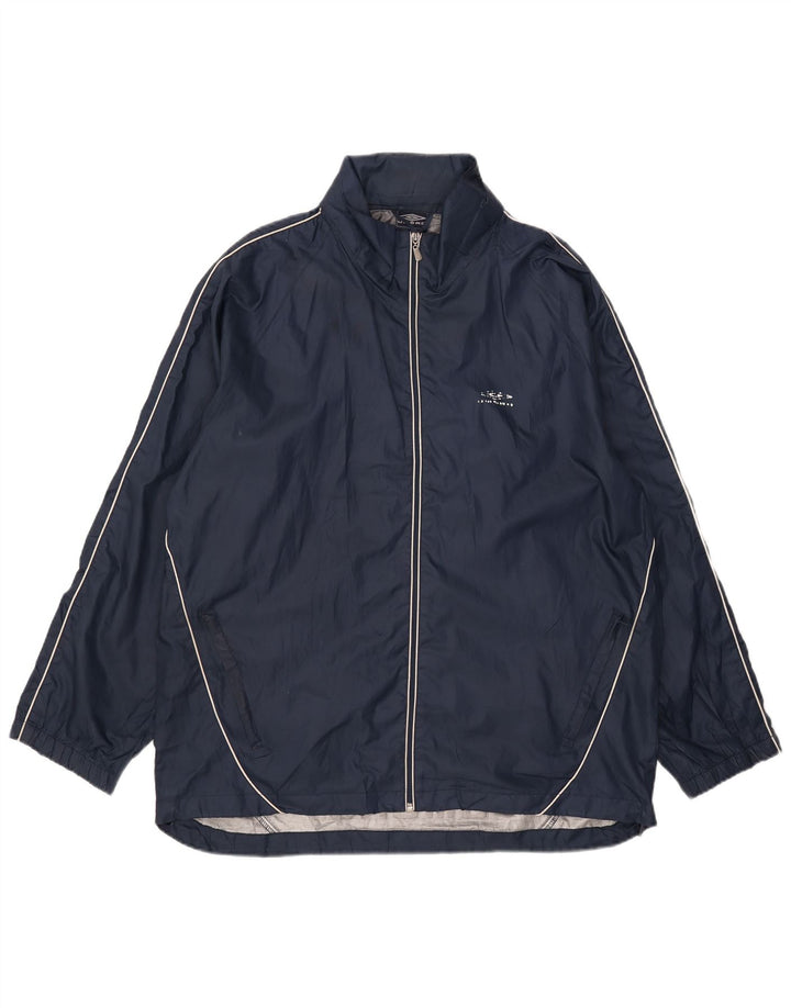 Umbro Chaqueta impermeable con capucha gráfica para hombre Reino Unido 40 Grande Poliéster azul marino