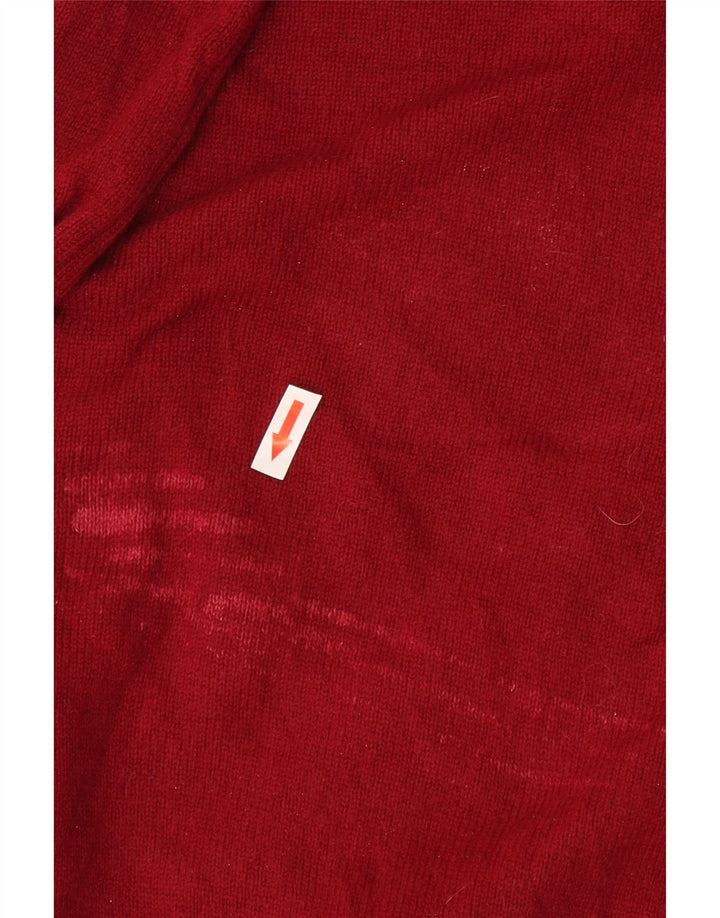 Marks & Spencer Jersey con cuello en V para hombre de lana burdeos medio
