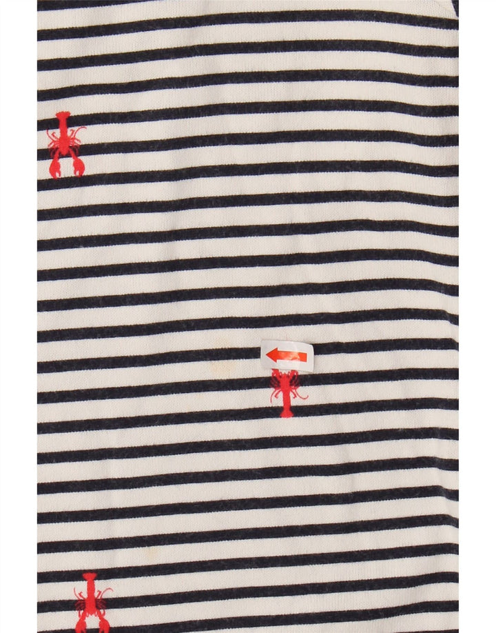 JOULES Top Mujer Manga Larga UK 44 Grande Blanco Rayas