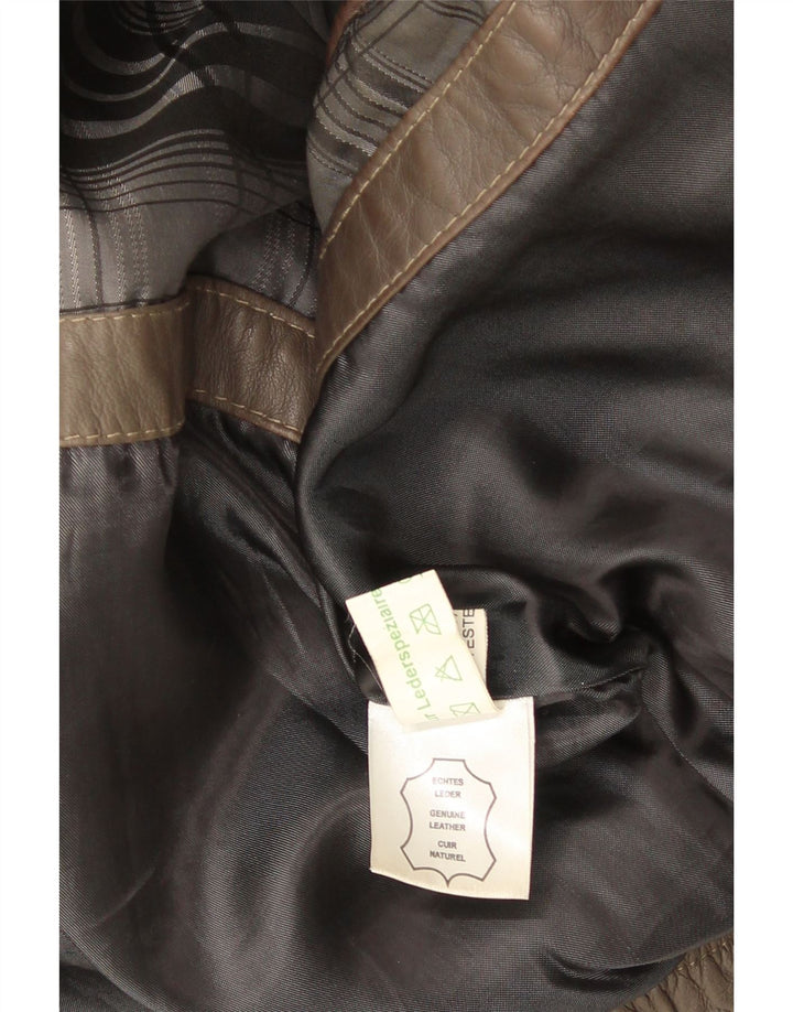 Chaqueta de cuero vintage para hombre IT 46 Pequeño Marrón