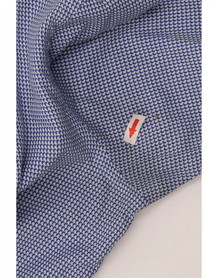 Camisa HUGO BOSS de corte regular para hombre Talla 44 17 1/2 XL Algodón de pata de gallo azul