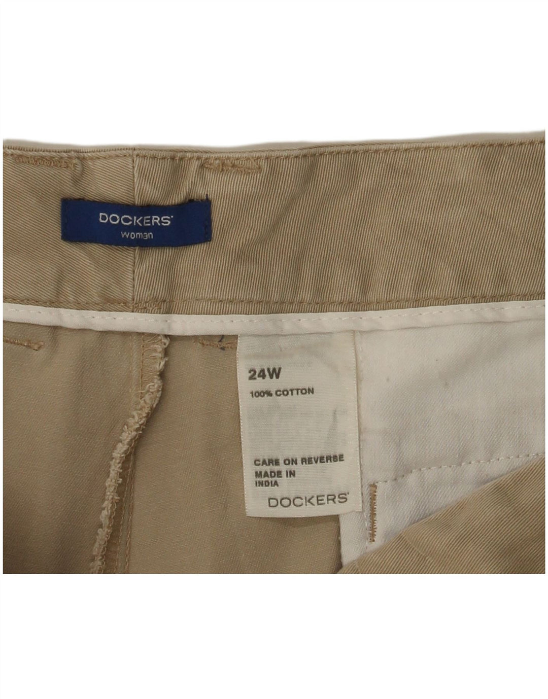DOCKERS Pantalones cortos cargo para mujer US 24 4XL W48 Algodón beige
