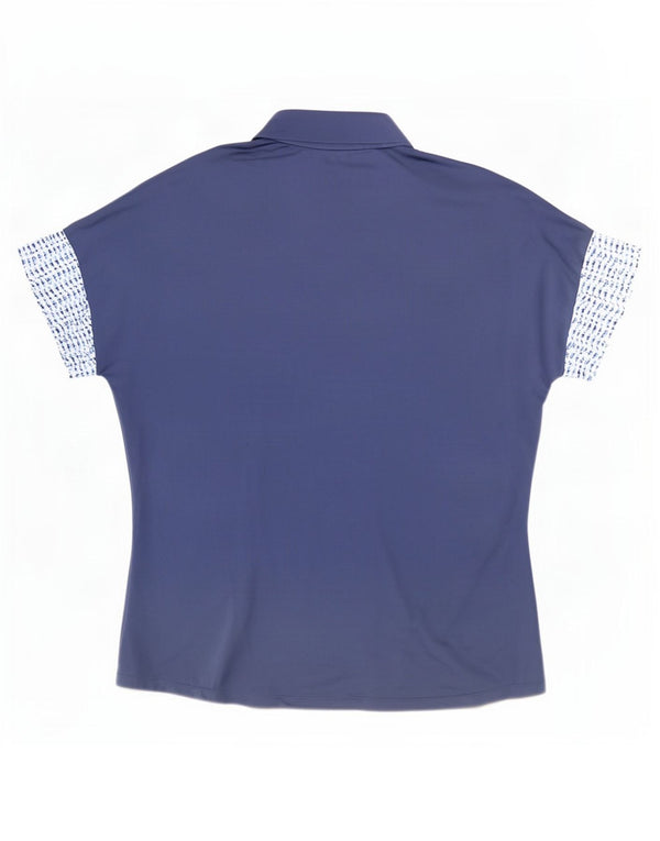 Adidas Hombre Zip Neck Camiseta Top XL Azul Marino Moteado