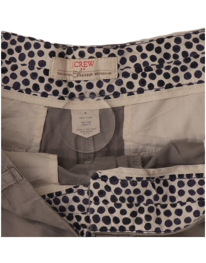Crew Pantalones cortos chinos para mujer US 6 Medium W25 Algodón gris