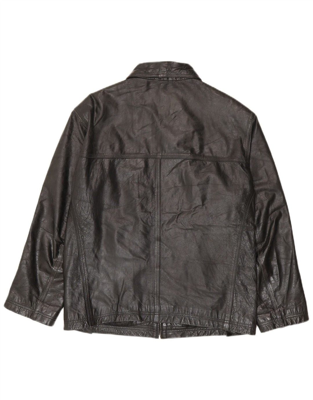Vintage hombres chaqueta de cuero Reino Unido 36 pequeño negro