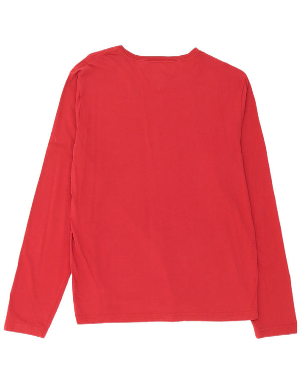 Tommy Hilfiger Top gráfico para hombre de manga larga XL de algodón rojo