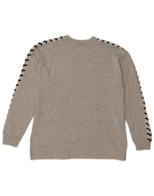 Arena Hombre Gráfico Top Manga Larga Pequeño Gris Moteado