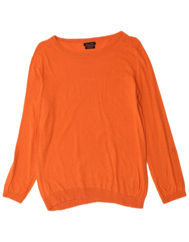 MASSIMO DUTTI Jersey con Cuello Barco para Mujer UK 44 Seda Naranja Mediana