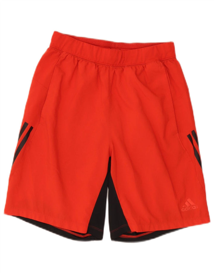 Adidas Mens Climalite Sport Shorts Pequeño Rojo Colorblock Poliéster