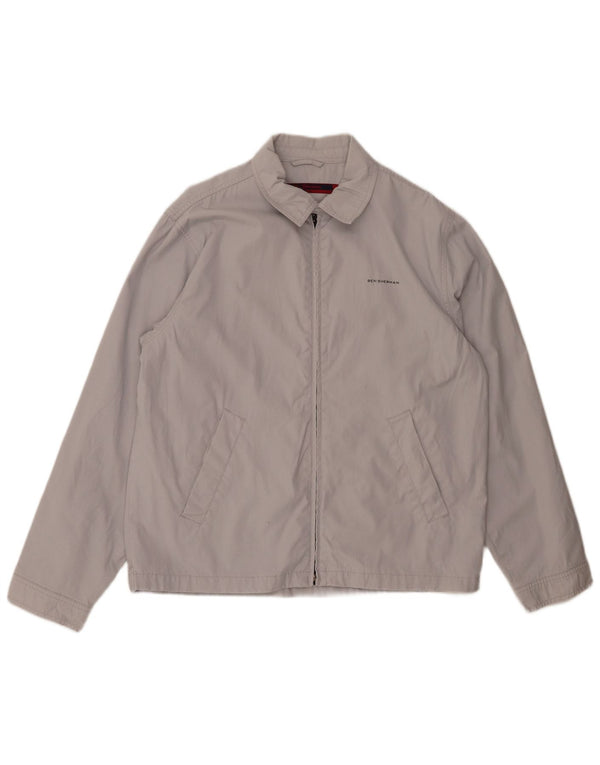BEN SHERMAN Chaqueta Bomber para Hombre UK 38 Algodón Gris Medio