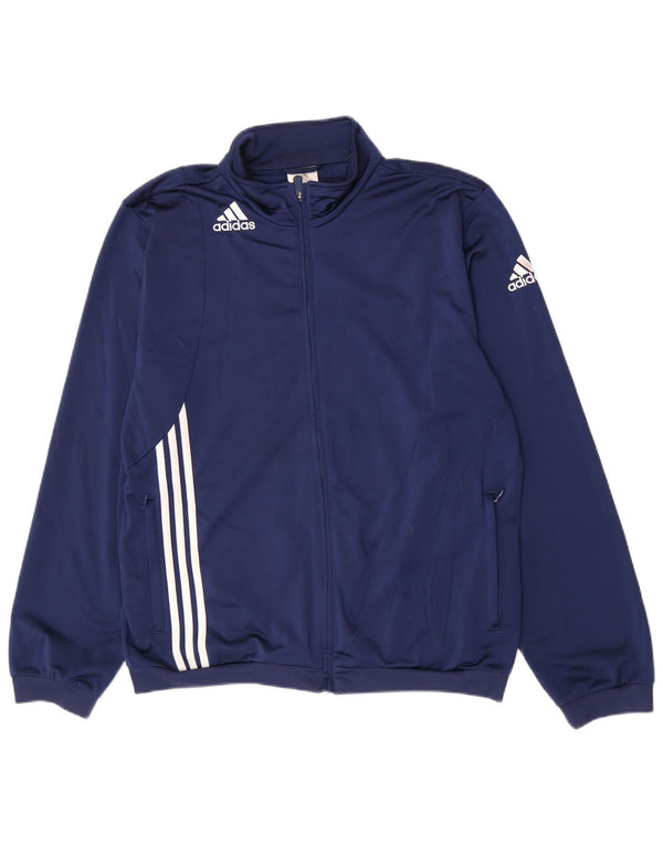 Adidas Mens Graphic Chándal Top Chaqueta UK 44/46 Grande Azul Marino Poliéster