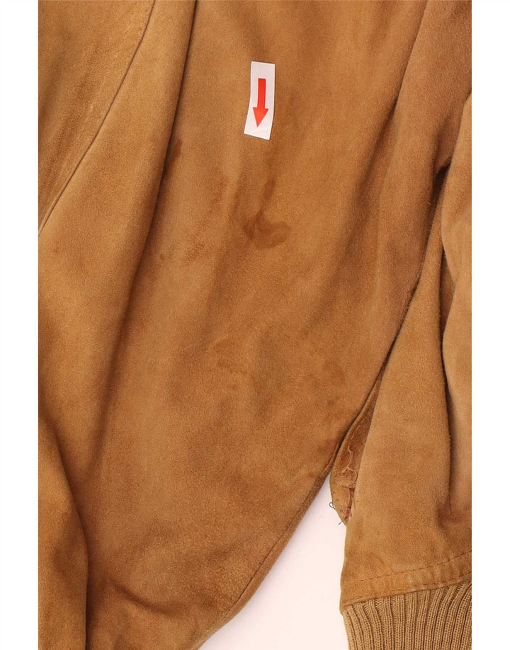 Vintage hombres ante bomber chaqueta IT 54 2XL marrón retro