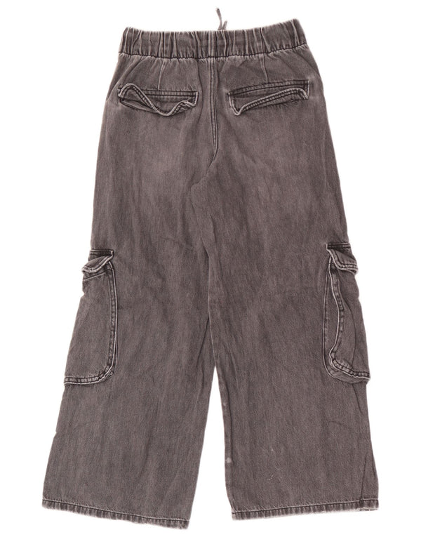 Zara Jeans Cargo para Niñas Pierna Ancha 11-12 Años W26 L25 Algodón Gris