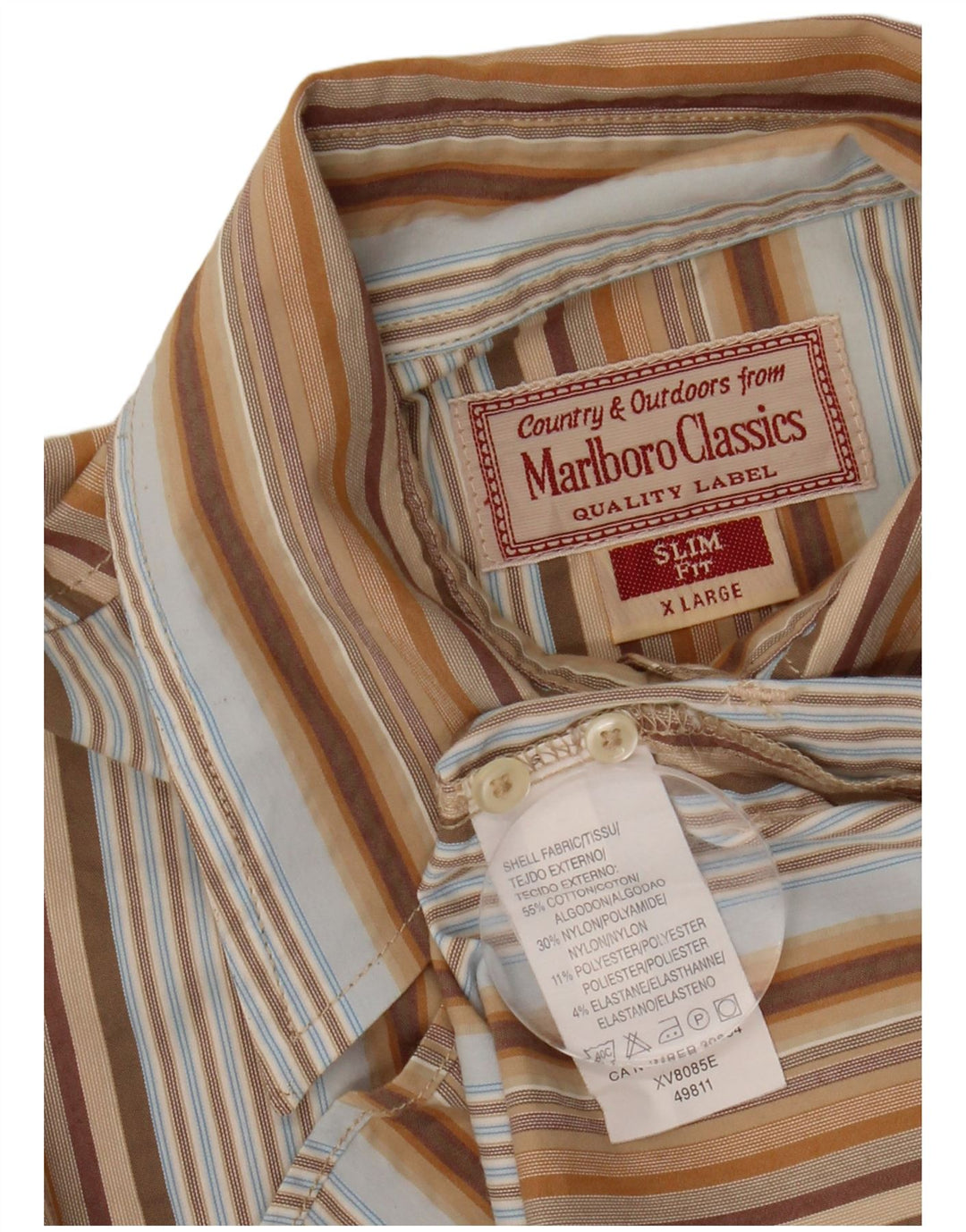 MARLBORO CLASSICS Camisa ajustada para mujer ES 40 XL Rayas multicolores