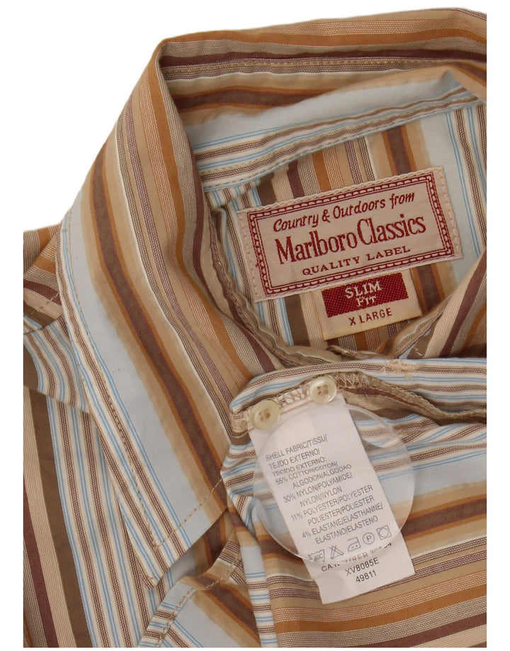 MARLBORO CLASSICS Camisa ajustada para mujer ES 40 XL Rayas multicolores