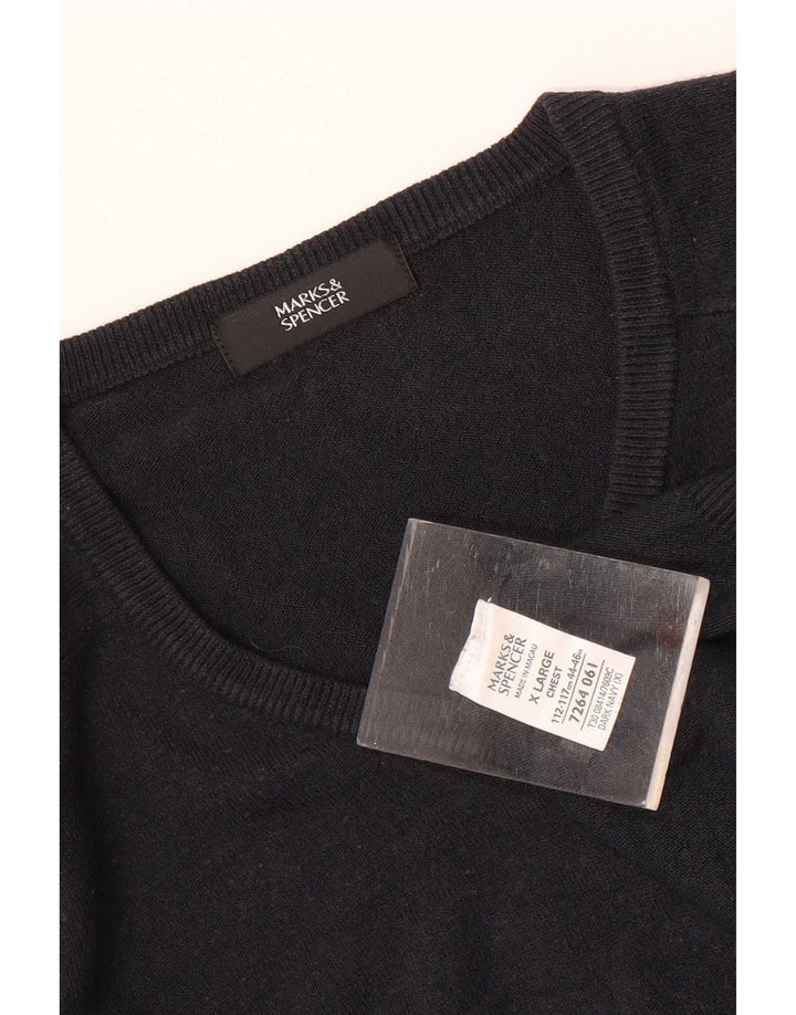 Marks & Spencer Jersey con Cuello en V para Hombre XL Acrílico Azul Marino