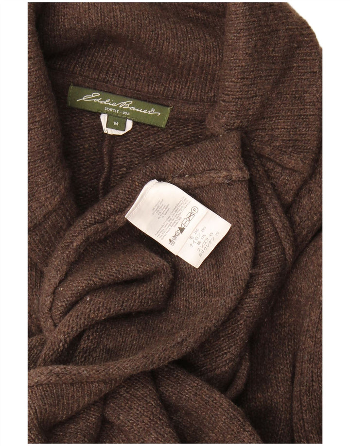 Eddie Bauer Suéter tipo cárdigan para mujer Reino Unido 12 Angora marrón medio