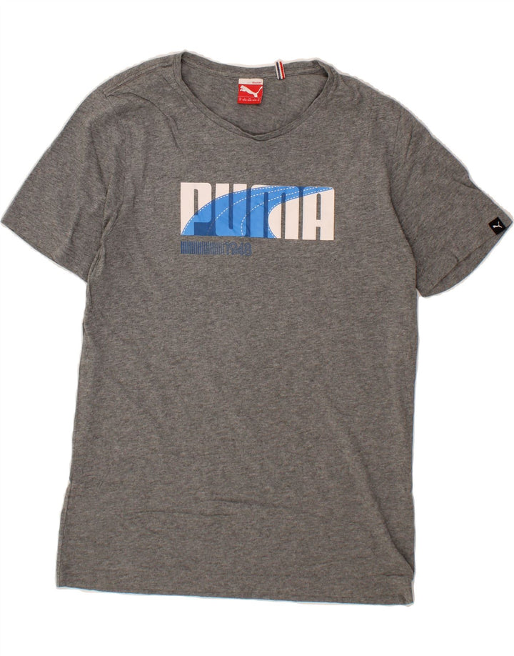 PUMA Mens Graphic T-Shirt Top Medium Grey Cotton Vintage Puma and Second-Hand Puma from Messina Hembry 