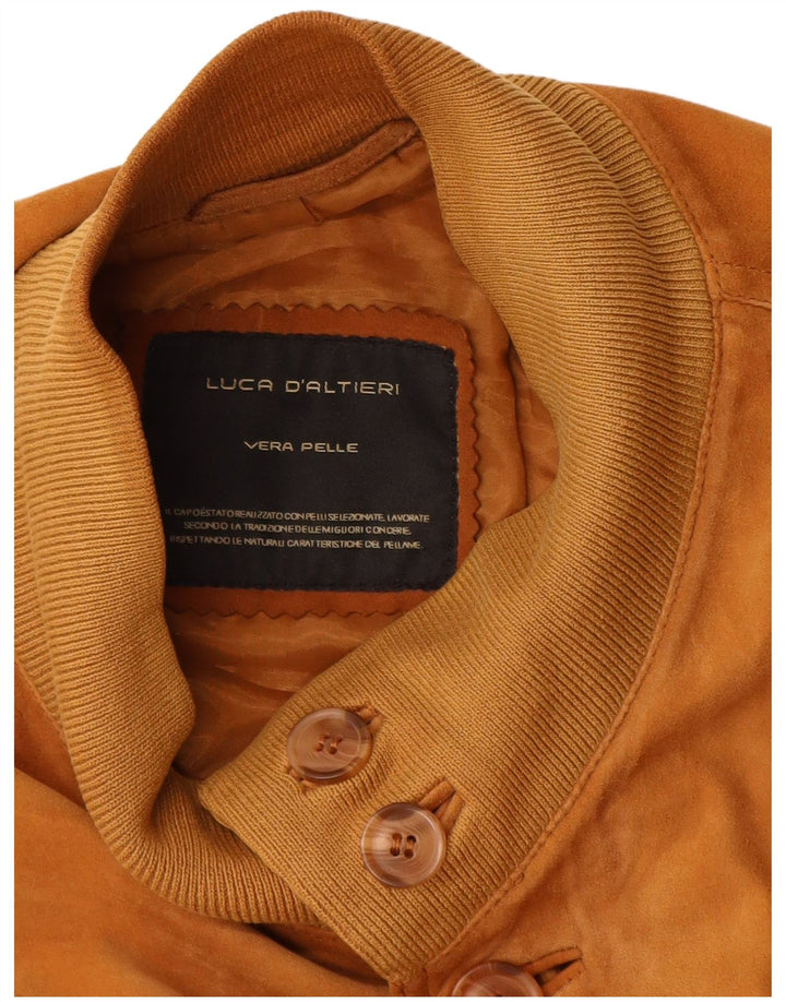 Luca D'altieri Chaqueta bomber de ante para hombre IT 50 Cuero beige grande