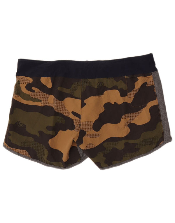 Reebok Shorts de baño gráficos para Mujer UK 12/14 Camuflaje marrón Medio