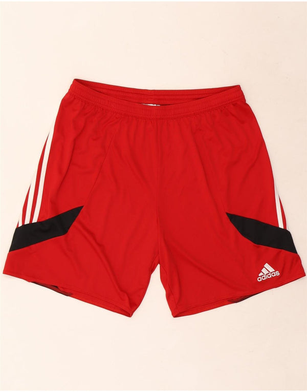 Adidas Mens Climalite Sport Shorts Grande Rojo Colorblock Poliéster