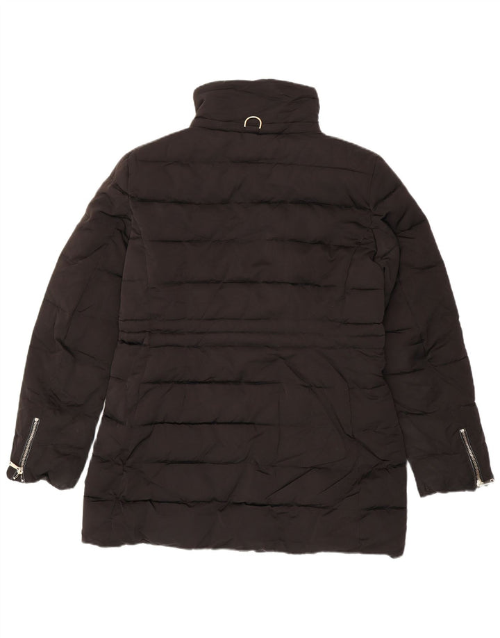 Zara Mujer Abrigo Acolchado UK 46 Grande Negro