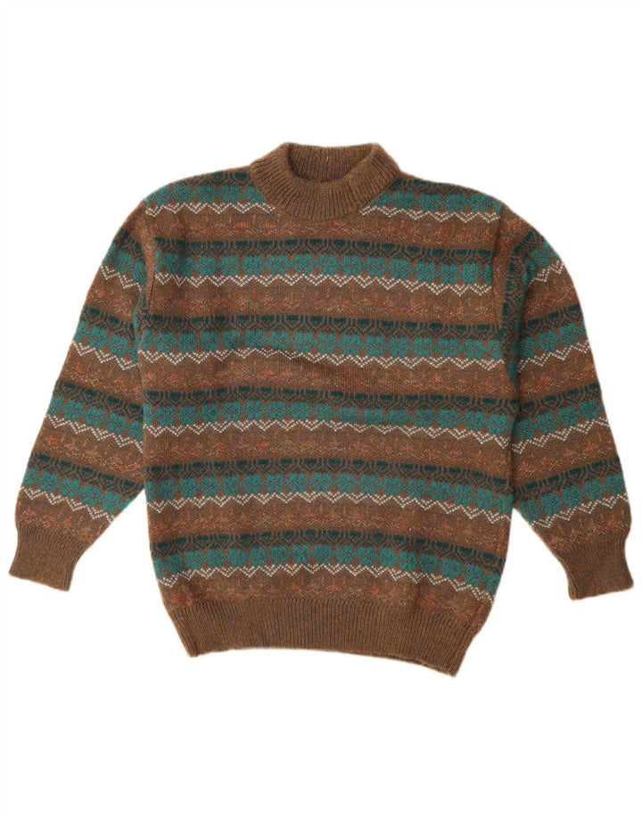 Maglificio Jersey De Cuello Alto Para Mujer IT 44 Marrón Medio Geométrico