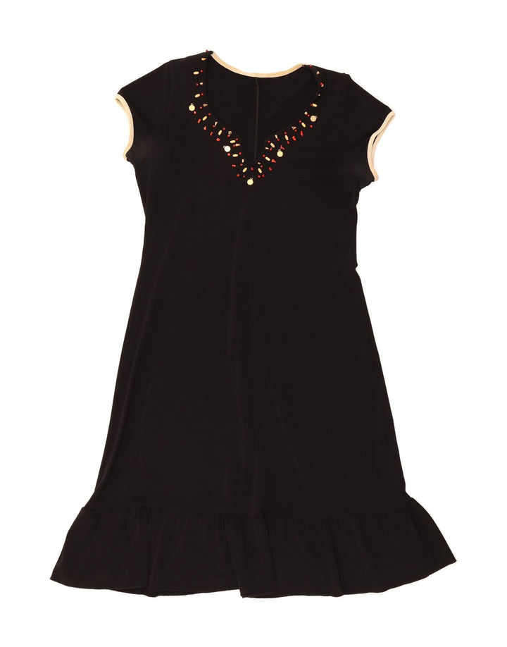 VINTAGE Womens A-Line Dress IT 48 XL Black Acetate Vintage Vintage and Second-Hand Vintage from Messina Hembry 