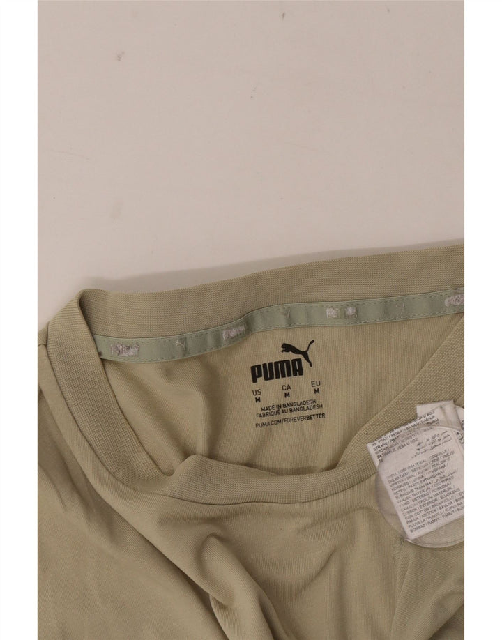 Puma Camiseta gráfica para hombre Top Medium Khaki Colorblock Cotton