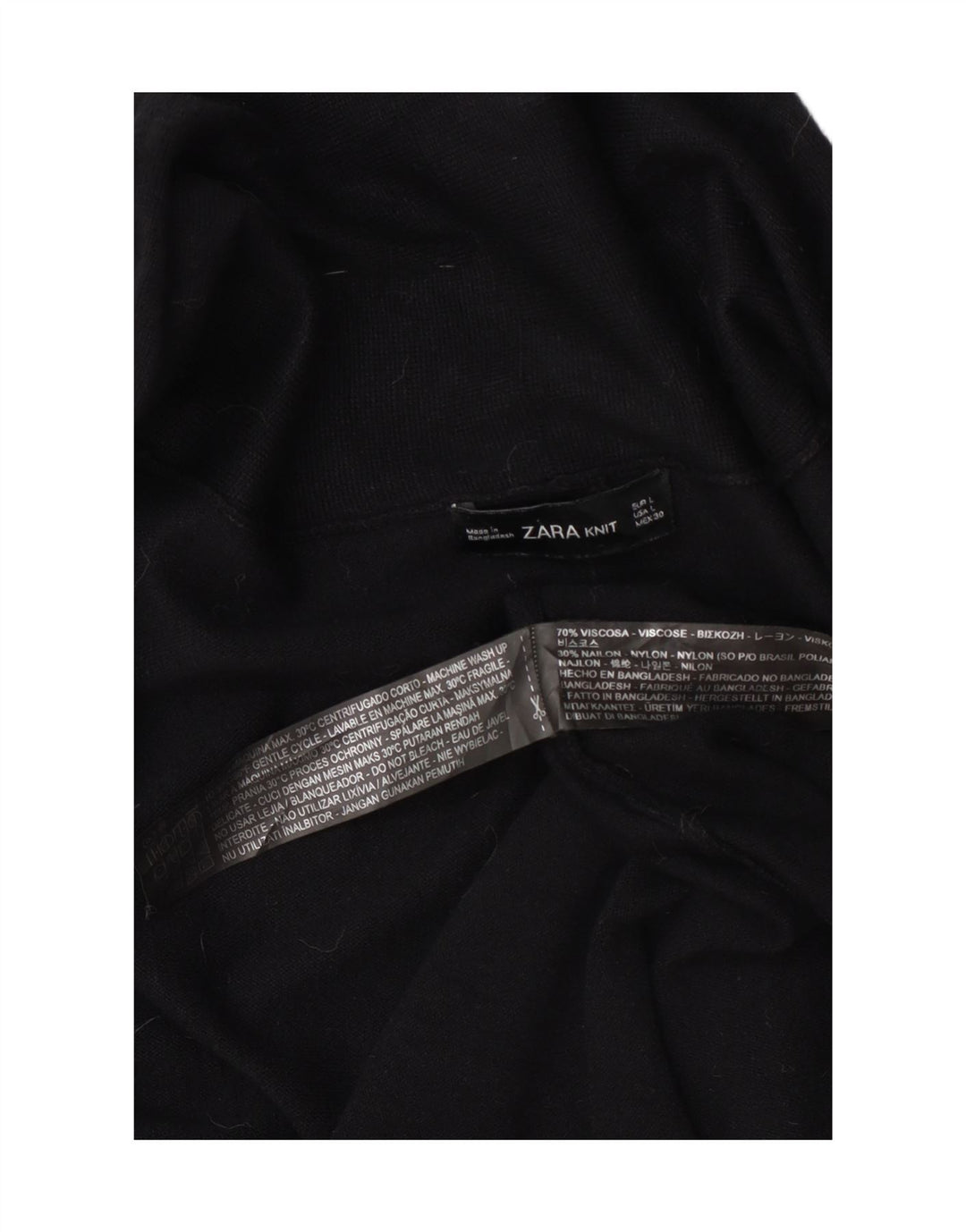 Zara - Cárdigan abierto para mujer, talla 40, talla grande, viscosa negra