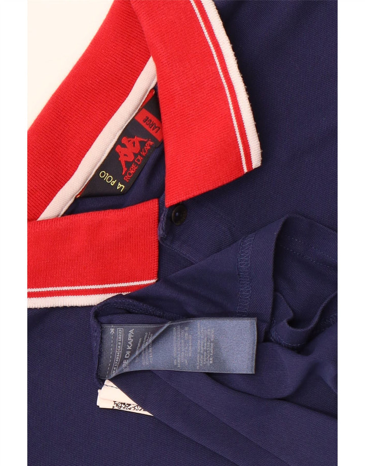 Kappa Polo Hombre Grande Azul Marino Algodón