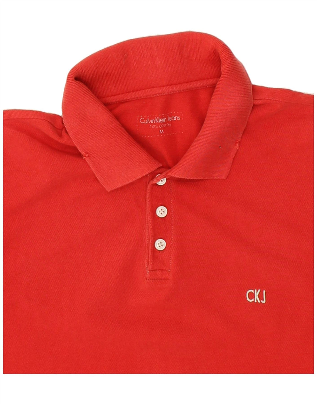 CALVIN KLEIN JEANS Mens Polo Shirt Medium Red Cotton | Vintage Calvin Klein Jeans | Thrift | Second-Hand Calvin Klein Jeans | Used Clothing | Messina Hembry 