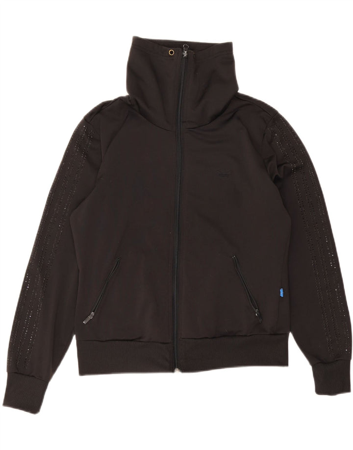 Adidas Chaqueta superior de chándal gráfico para mujer IT 38 XS Poliéster negro
