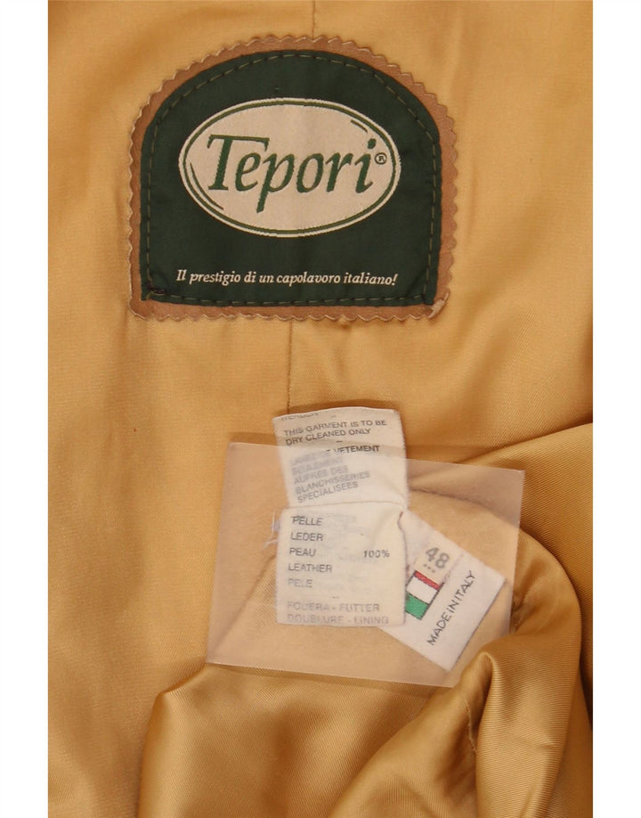 Chaqueta de cuero vintage para mujer IT 48 XL Cuero beige