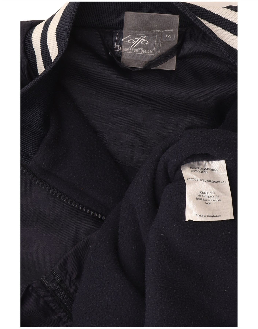 Lotto Chaqueta Bomber para Hombre UK 38 Mediana Poliamida A Rayas Azul Marino