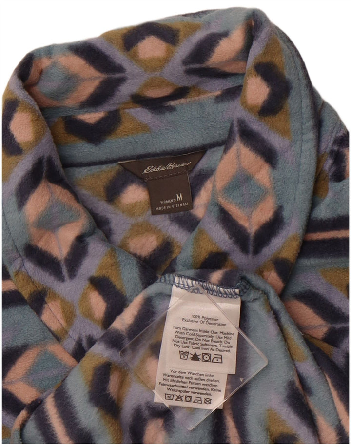 EDDIE BAUER Camisa polar para mujer UK 12 Poliéster Fair Isle azul medio