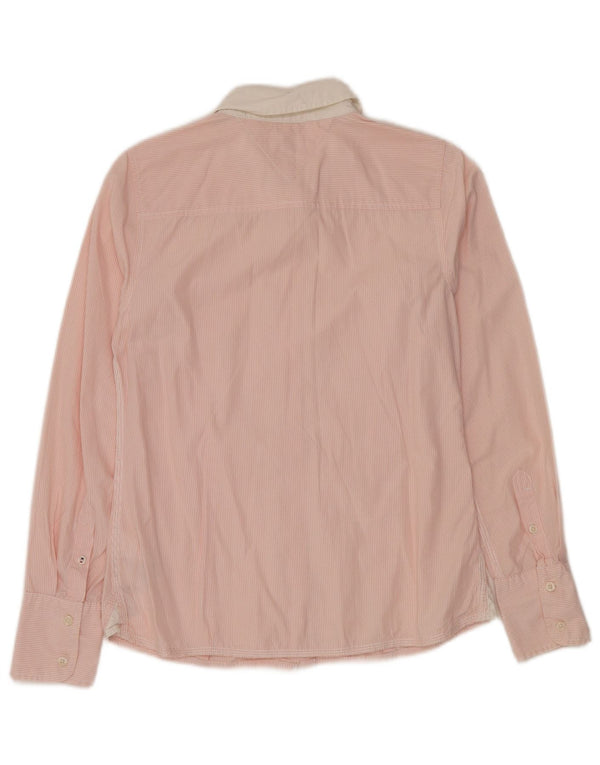 TOMMY HILFIGER Camisa de mujer UK 40 Algodón a rayas rosa medio